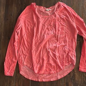 RD Style coral Relaxed Long Sleeve pocket tee